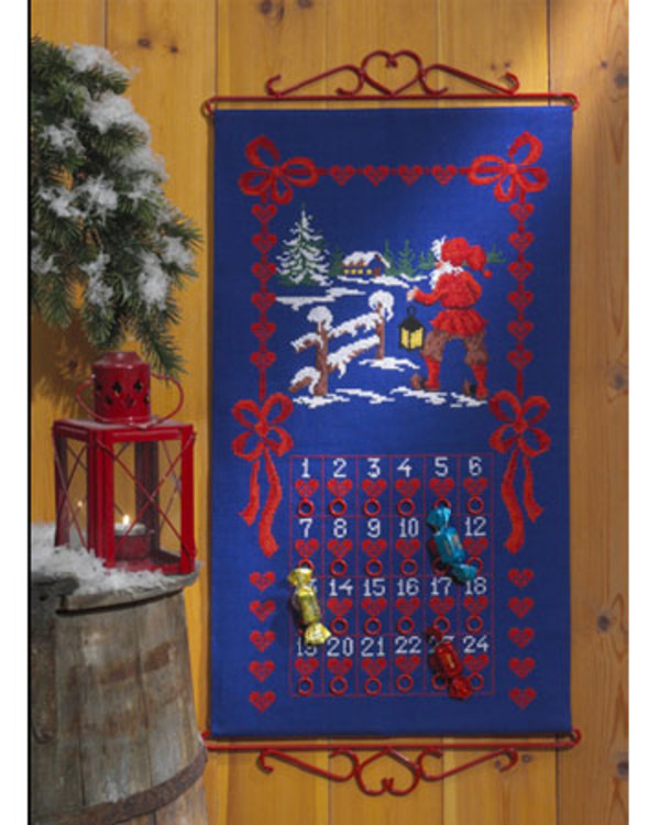 Broderikit Kalender Jul i stugan