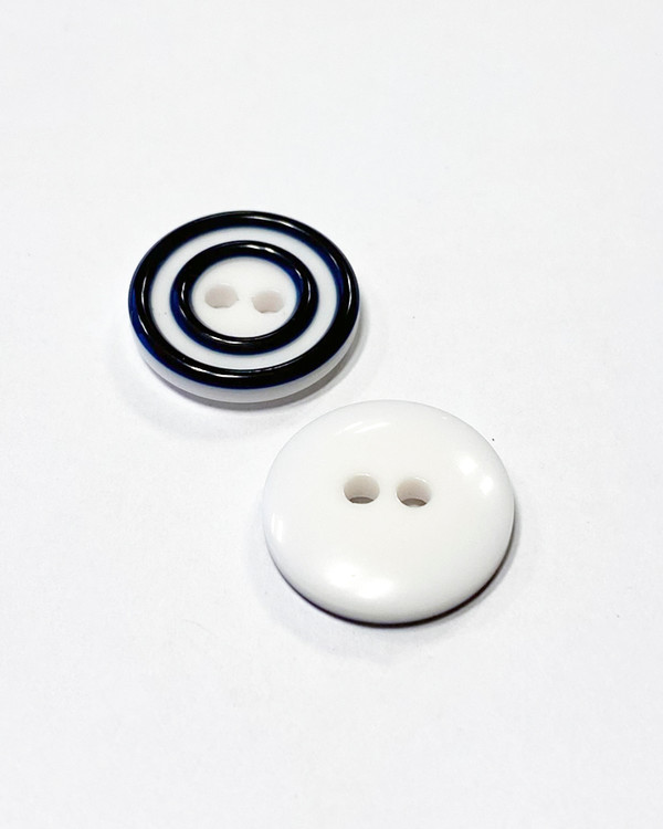 Knapp marine/hvit 15 mm