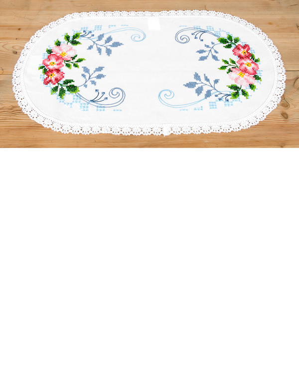 Broderikit Duk Blomster