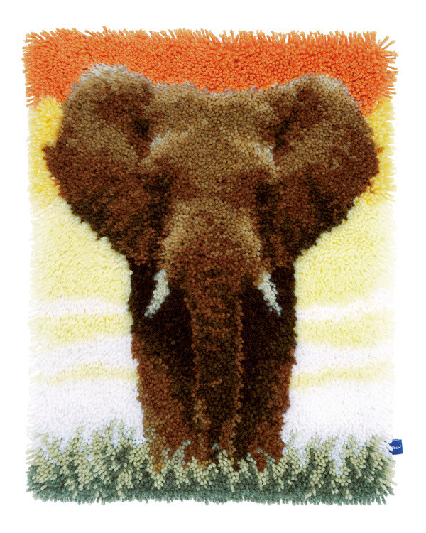 Knüpfmatte/Wandbehang Elefant