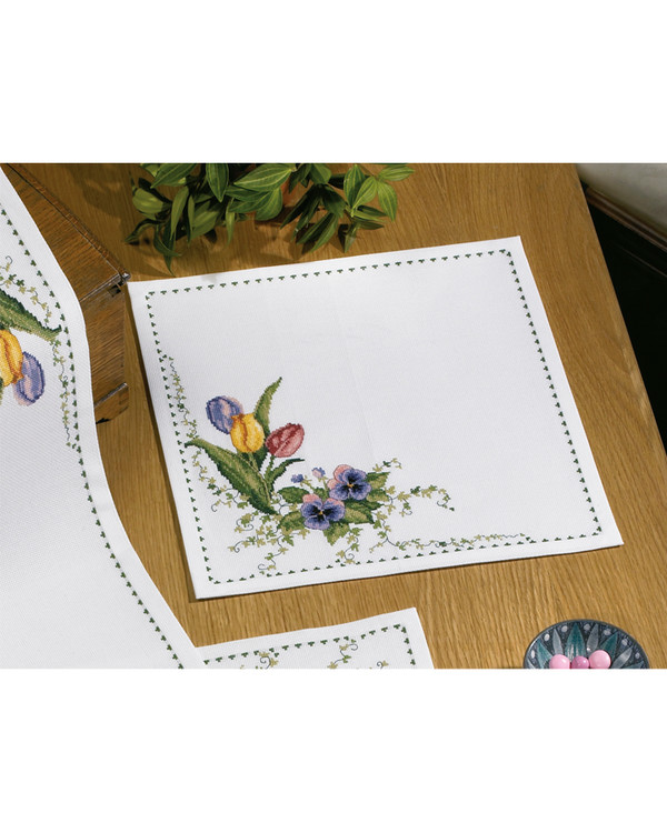 Deckchen Tulpen & Stiefmütterchen
