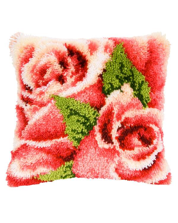 Knüpfkissen Rosen