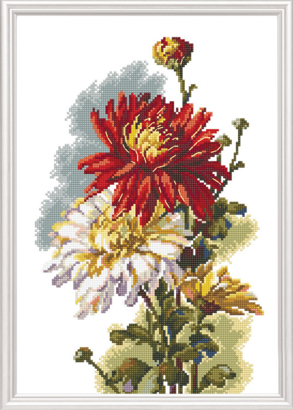Broderikit Tavla Krysantemum