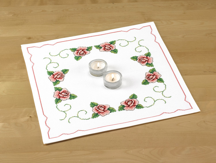 Broderikit Duk Vackra rosor