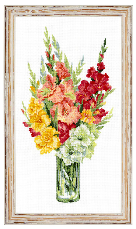 Taulu Gladiolukset maljakossa