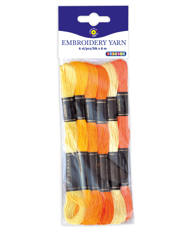 Garn orange/gul sorterat 6 dock