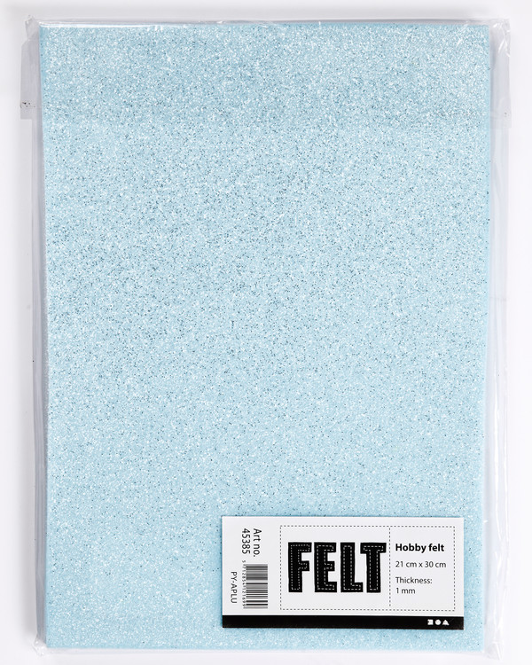 Hobbyfilt Glitter blå 10-pk