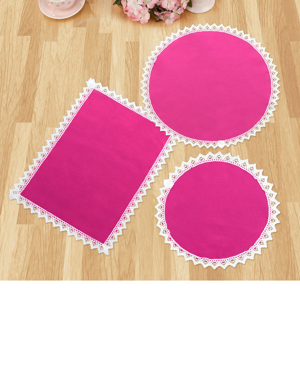 Dukset Doilies rosa 3-pack