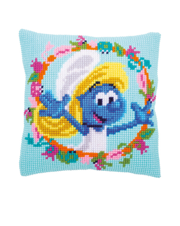 Broderikit Kudde Smurfan