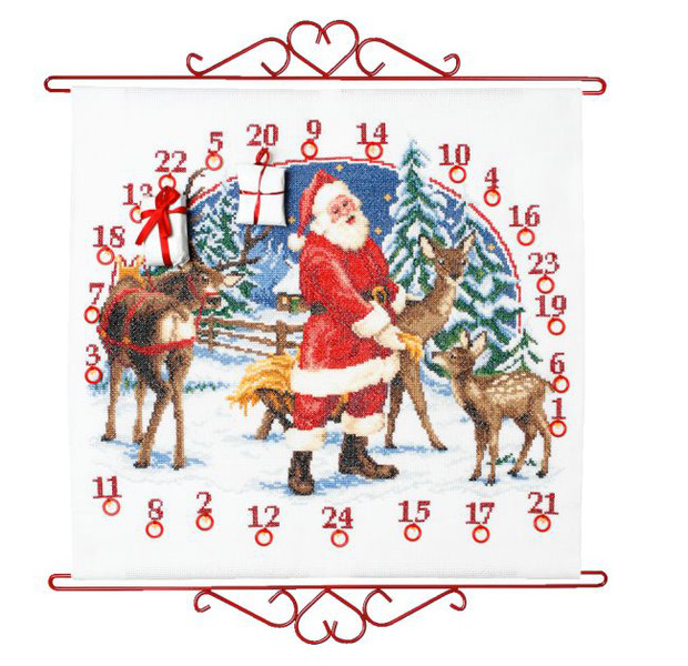 Kalender Weihnachtsmann und Rehe