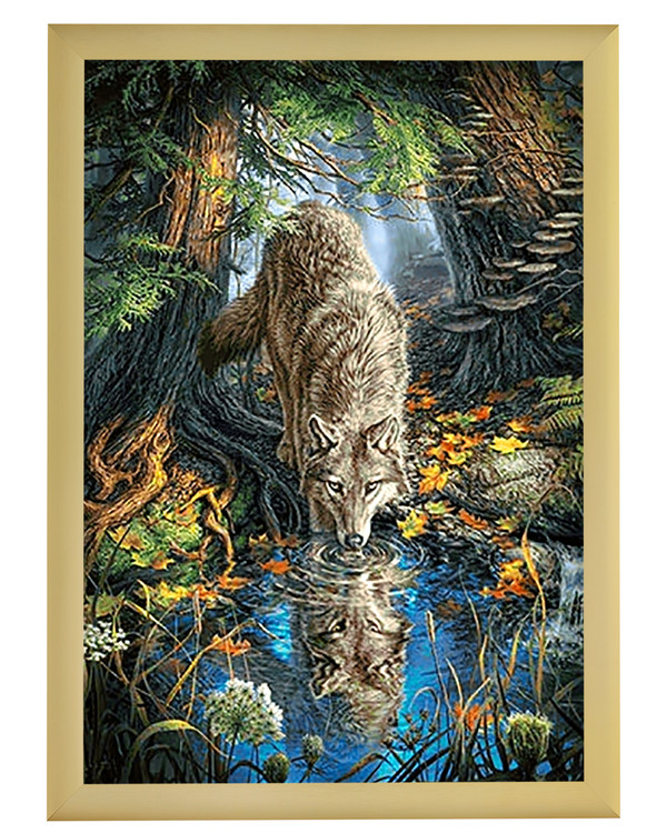 Diamond painting Skogsvarg