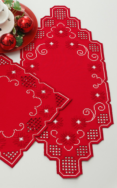 Deckchen Hardanger rot