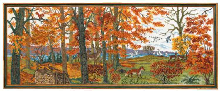 Broderikit Tavla Höstskog aida