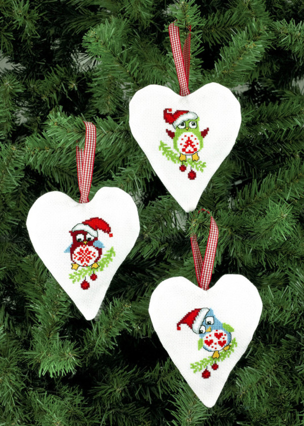 Herzen Eulen 3-er Pack