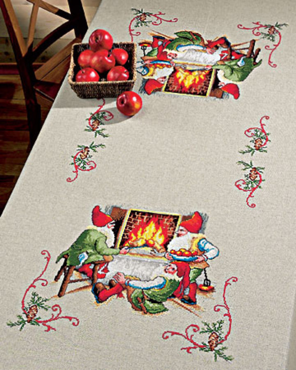 Broderikit Duk Vid brasan