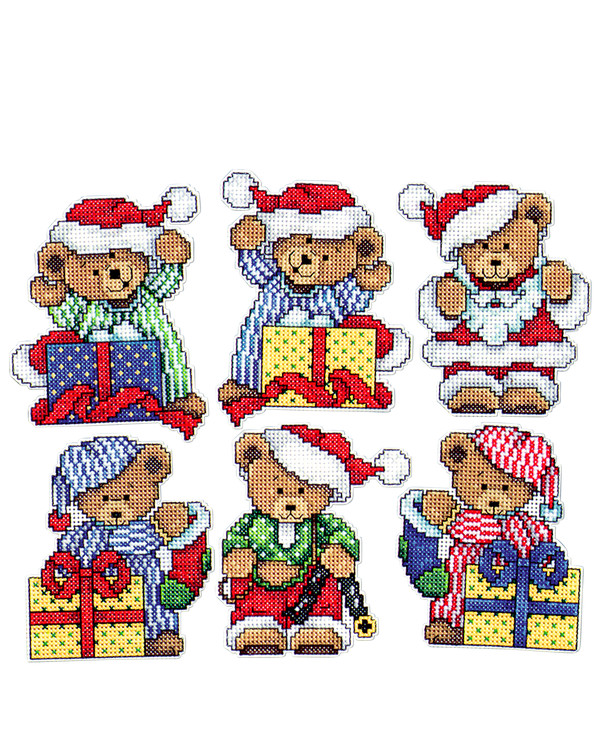 Plastic canvas Julbjörnar 6-pack