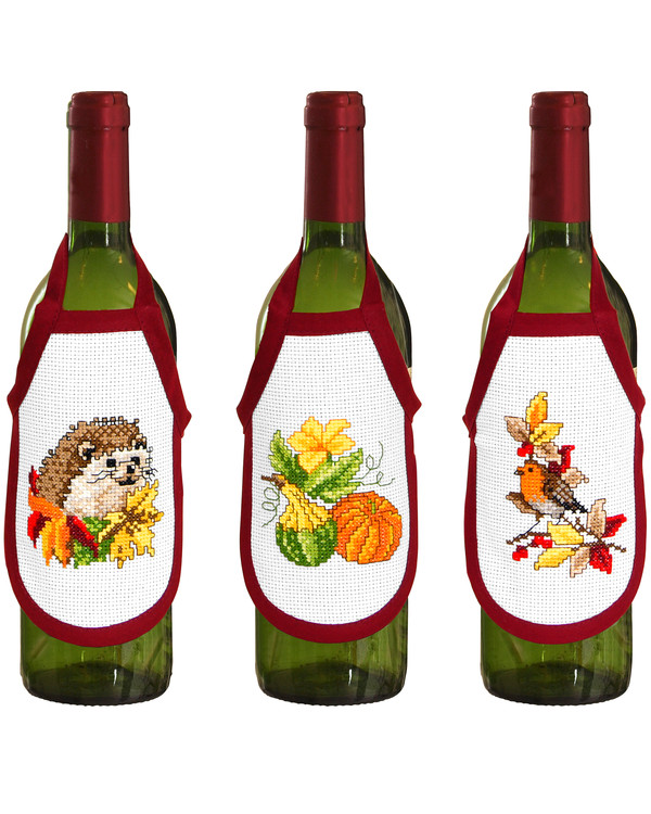 Flaschenschürzen Herbstfarben 3-er Pack