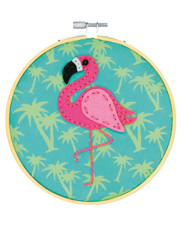 Filtbroderi Flamingo