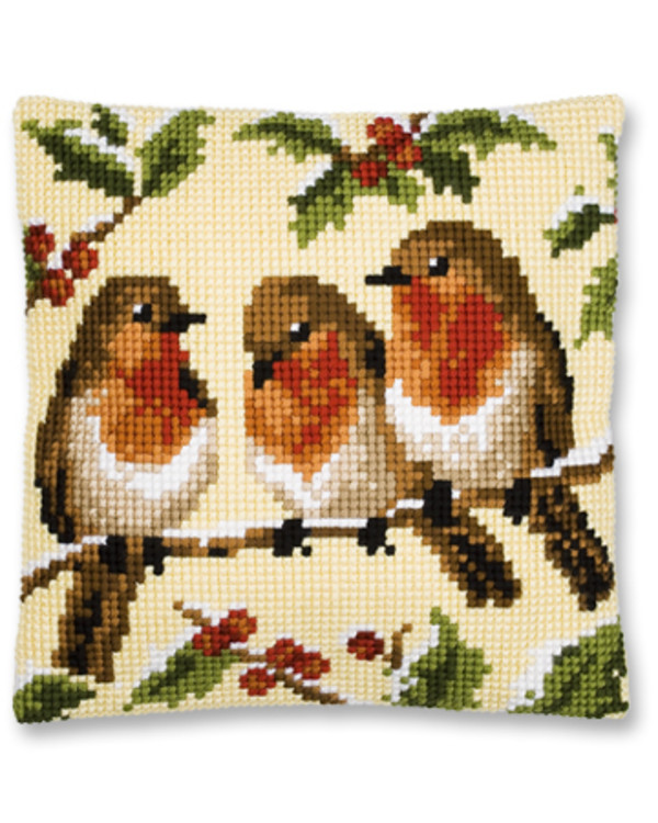 Broderikit Kudde Fågeltrio