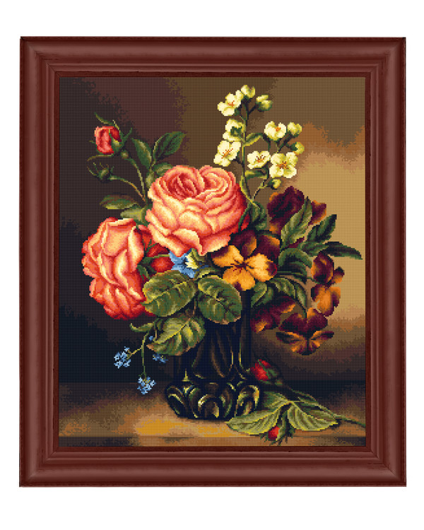 Broderipakke Bilde Vase med blomster