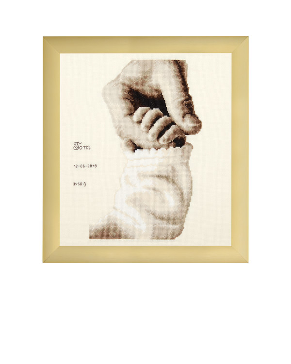 Stickpackung Bild Hand in Hand