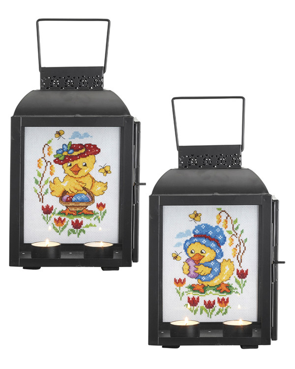 Broderi Äggplockning till ljuslyktan 2-pack